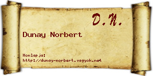 Dunay Norbert névjegykártya