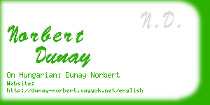 norbert dunay business card